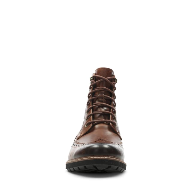 Clarks Clarks Men's Batcombe Lord Dark Tan Leather Ankle Boots, Lace Up in Brown - 3