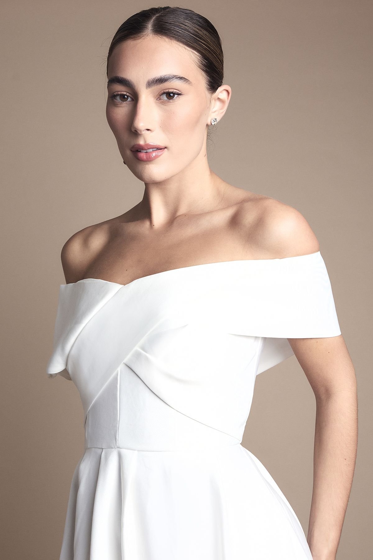 Coast Coast Women's Bardot Origami Satin Full Skirt Wedding Dress in Ivory - 4