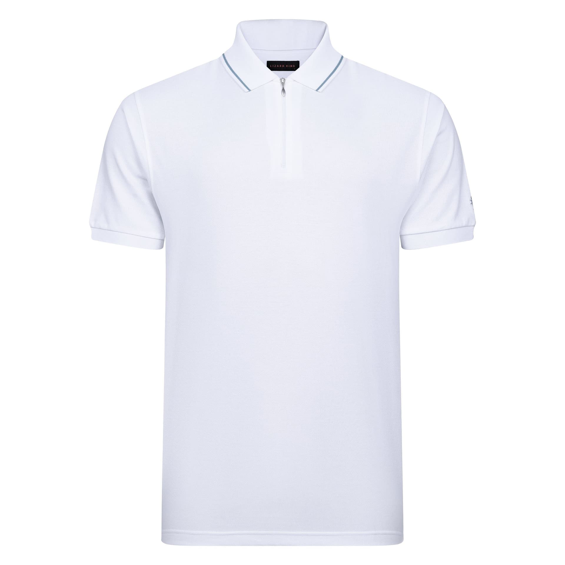 Lizard King Lizard King Men's White Textured Piqu Polo Shirt