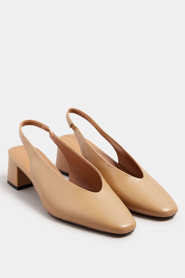 Long Tall Sally Long Tall Sally Women's Slingback Block Heels in Stone - 2
