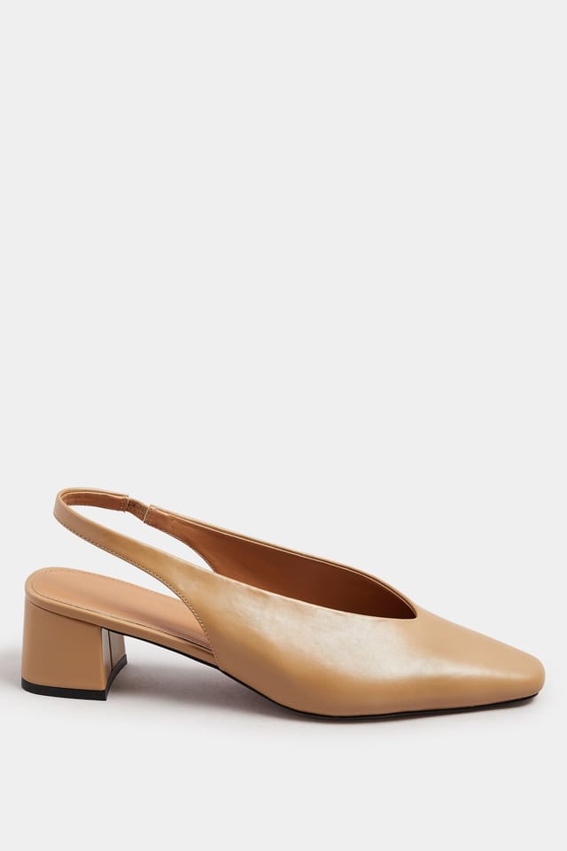 Long Tall Sally Long Tall Sally Women's Slingback Block Heels in Stone - 3
