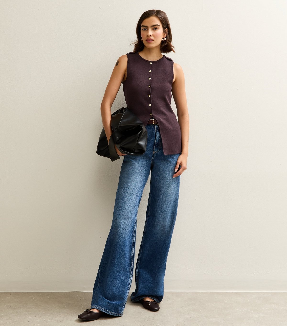 New Look Women's Light Purple Compact Knit Button Front Waistcoat New Look - 3