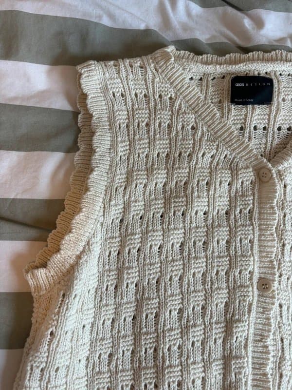 ASOS Design ASOS design cream knit cardigan waistcoat