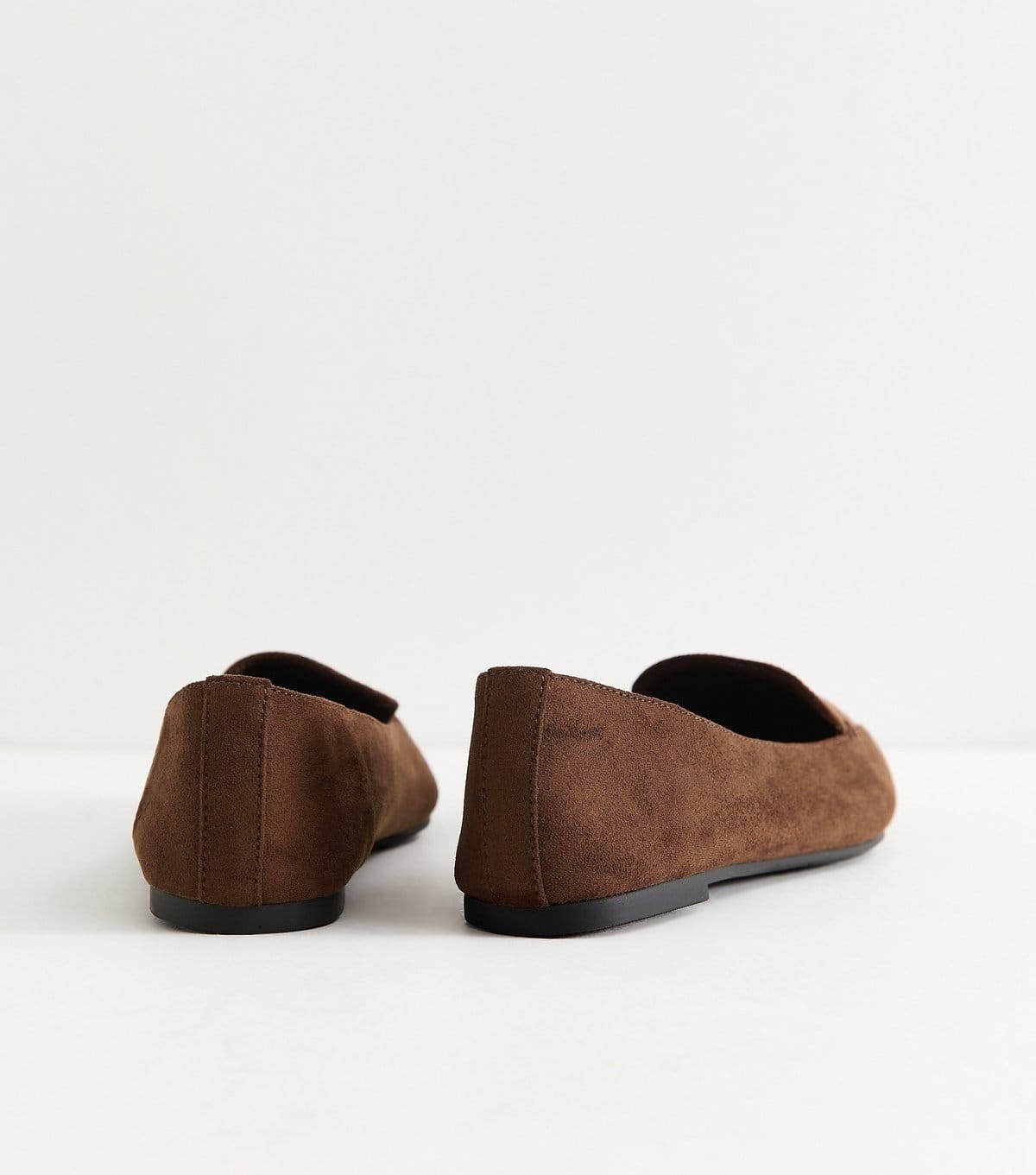 New Look Women's Brown Faux Suede Pointed Toe Flats Vegan New Look - 4