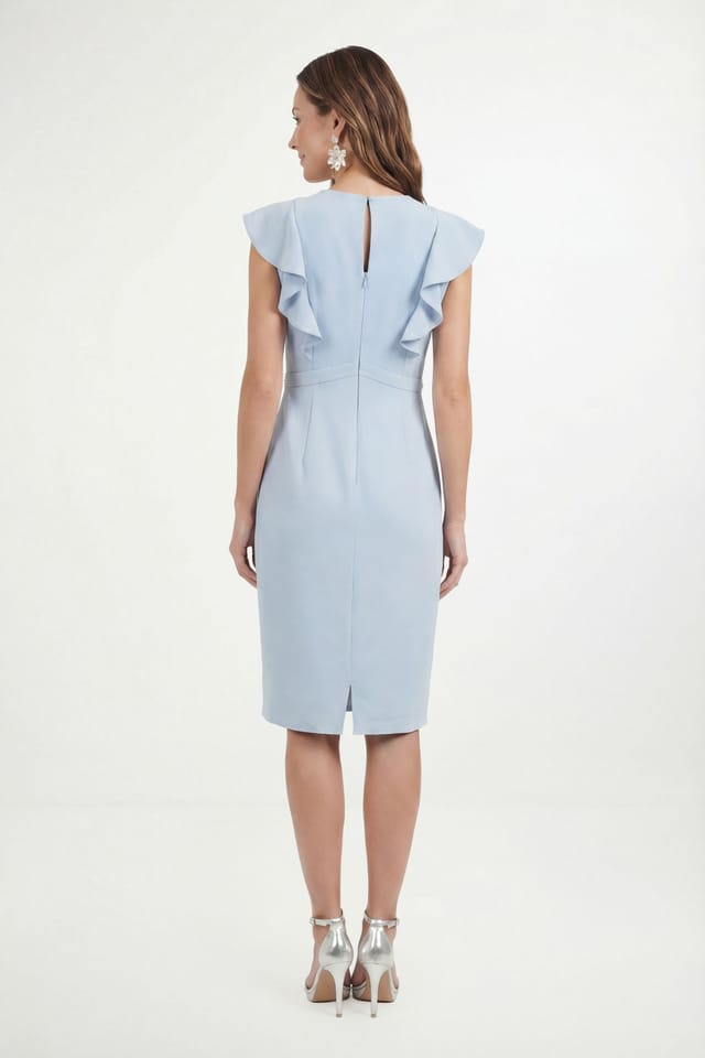 Wallis Wallis Women's Petite Crepe Embellsihed Pencil Dress in Blue - 3