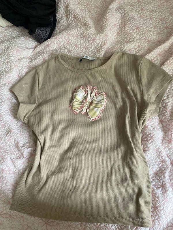 Bershka Butterfly patchwork t shirt