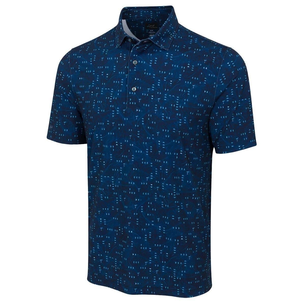 Greg Norman Greg Norman Men's Jersey Seaside Sip Golf Polo Shirt in Navy