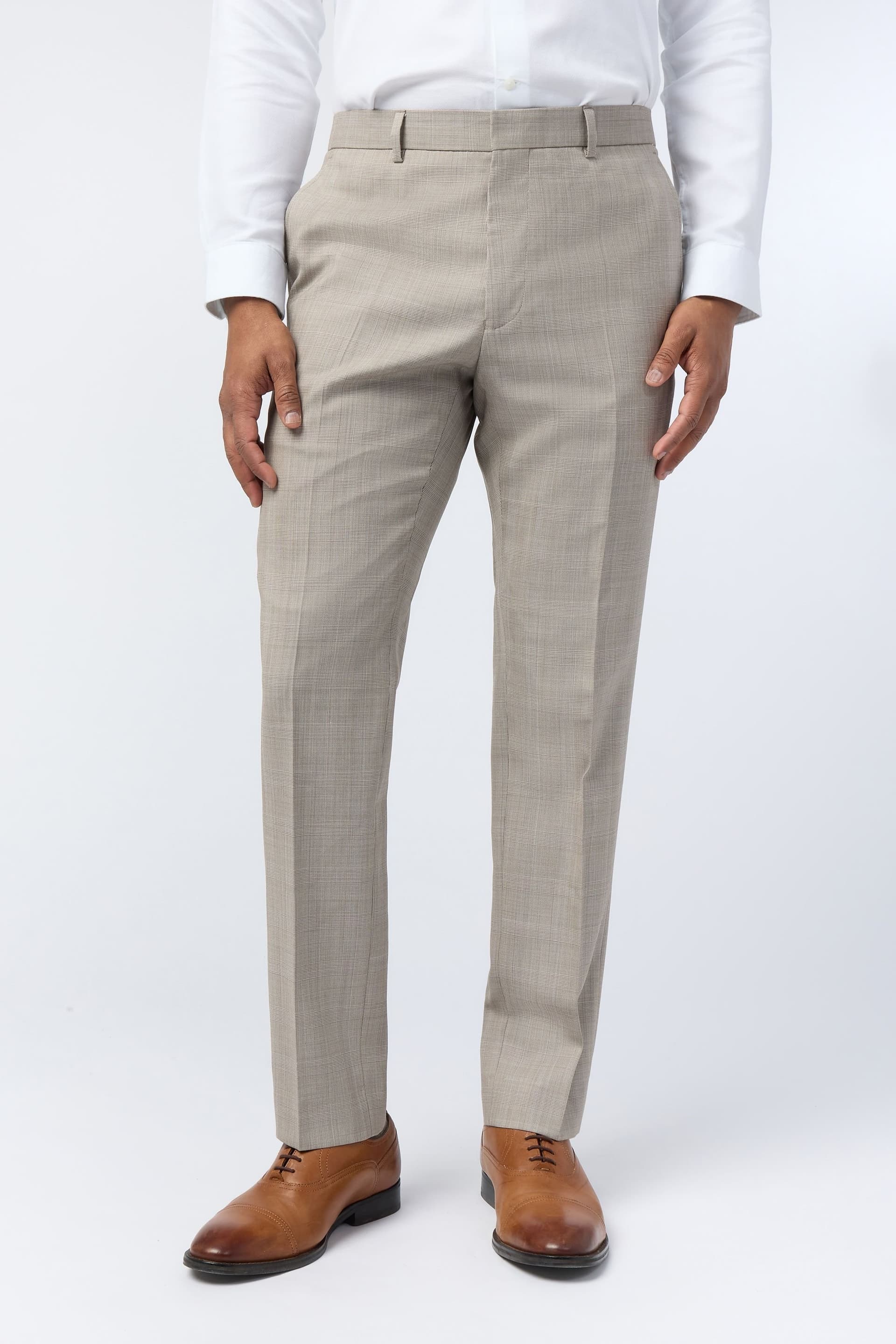 Ted Baker Ted Baker Men's Beige Check Trouser