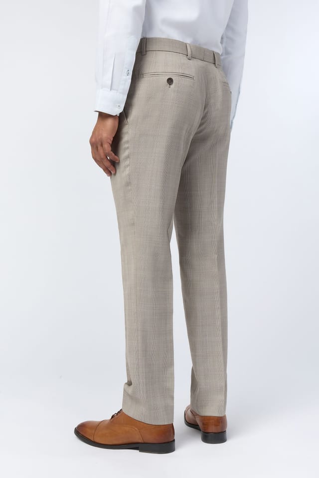 Ted Baker Ted Baker Men's Donne Slim Fit Check Trouser in Beige - 2