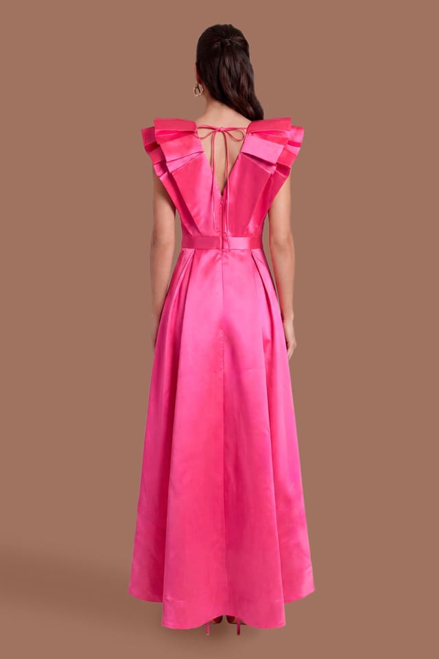Coast Coast Women's Frill Sleeve V Neck Midi Dress in Pink - 3