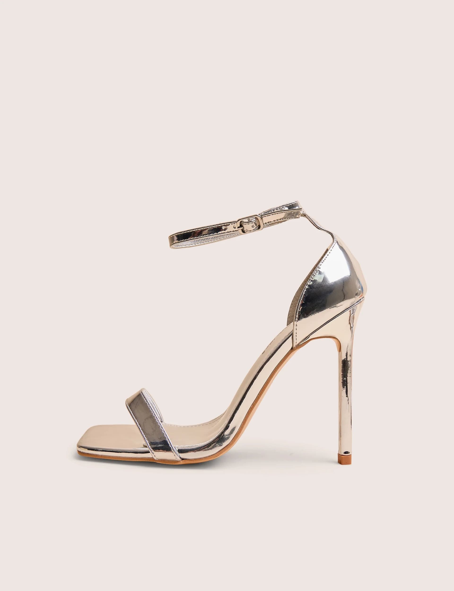 Public Desire Public Desire Silver Metallic Stiletto Heels