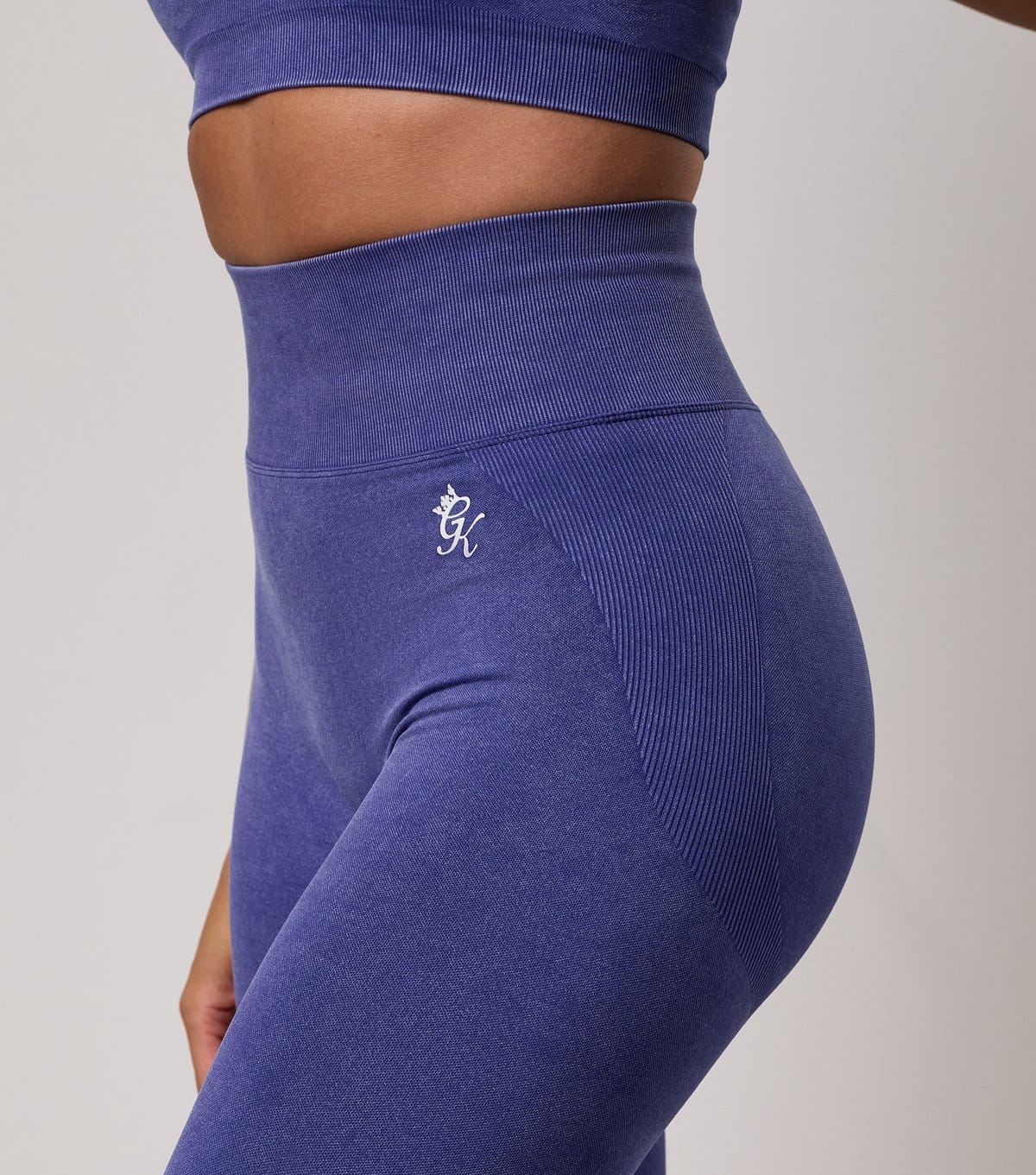 Gym King Women's Bright Blue Seamless Rib Leggings Gym King New Look - 4