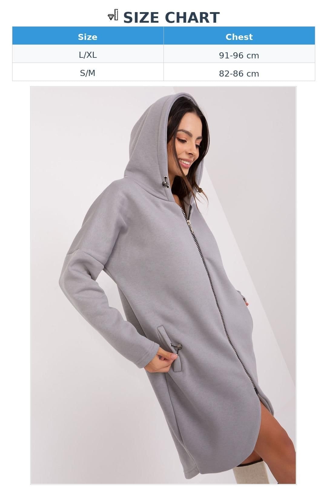 Love Lace Love Lace Women's Extended Zip Hoodie Sweatshirt With Hood in Grey - 4