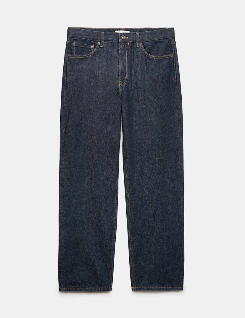 Marks & Spencer M&S Authentic Relaxed Straight Fit Rigid Jeans Dark Indigo - 1