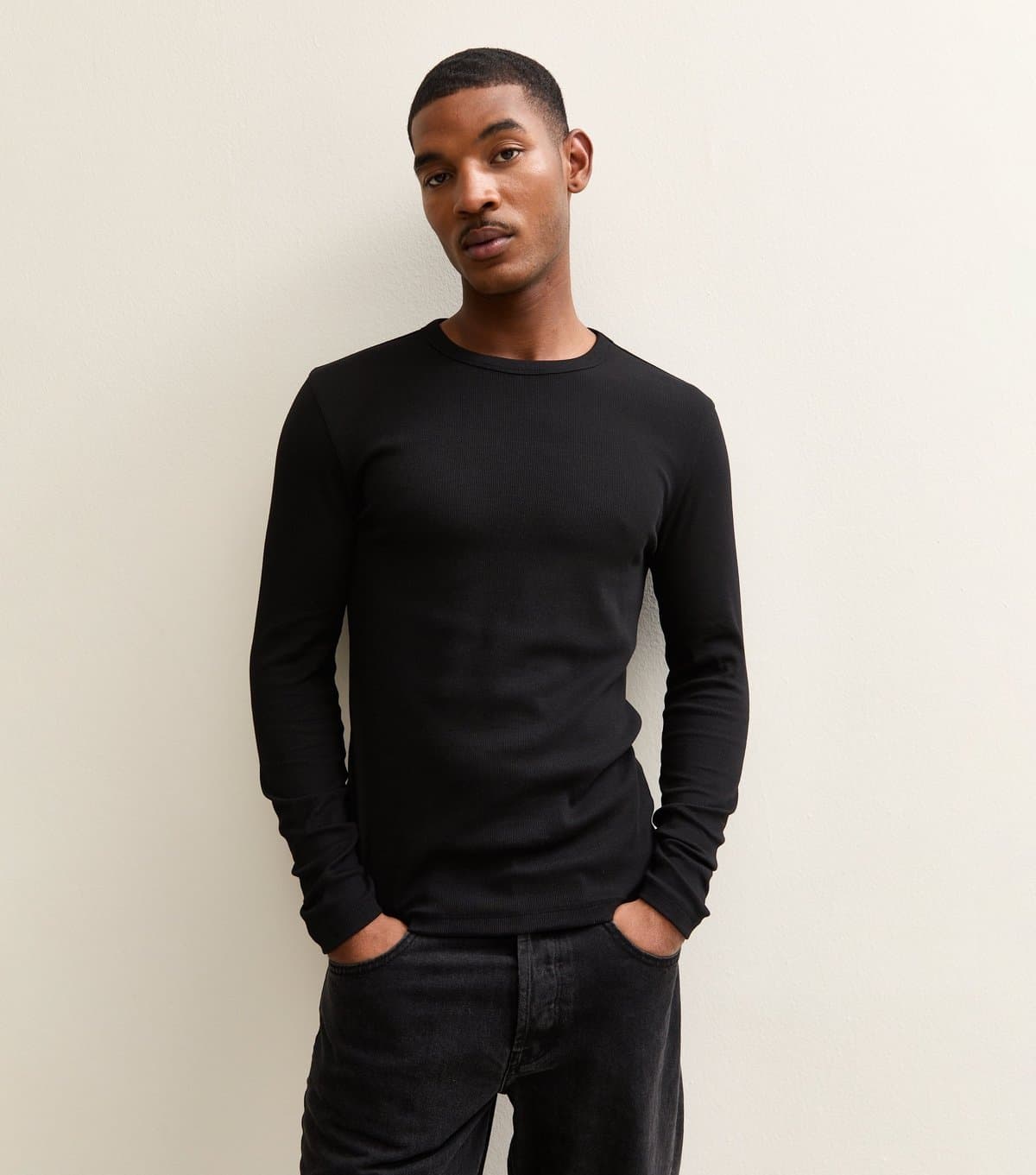 New Look New Look Black Rib Jersey Long Sleeve T-Shirt