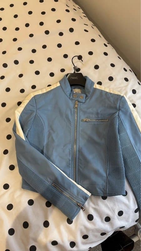 Bershka Bershka faux leather blue jacket