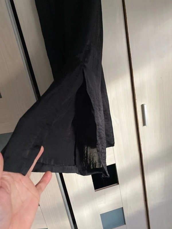 Bershka Bershka black satin wide-leg trousers