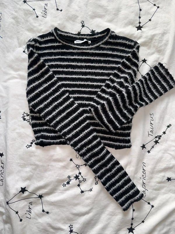 Bershka fuzzy crop top jumper
