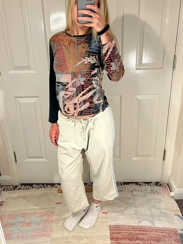 Vintage Dressing 90s low waisted baggy sporty capris