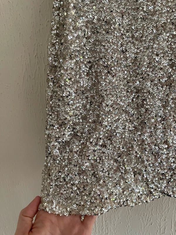 Never Fully Dressed Never fully dressed Silver sequin Mini Jaspre skirt size UK 10