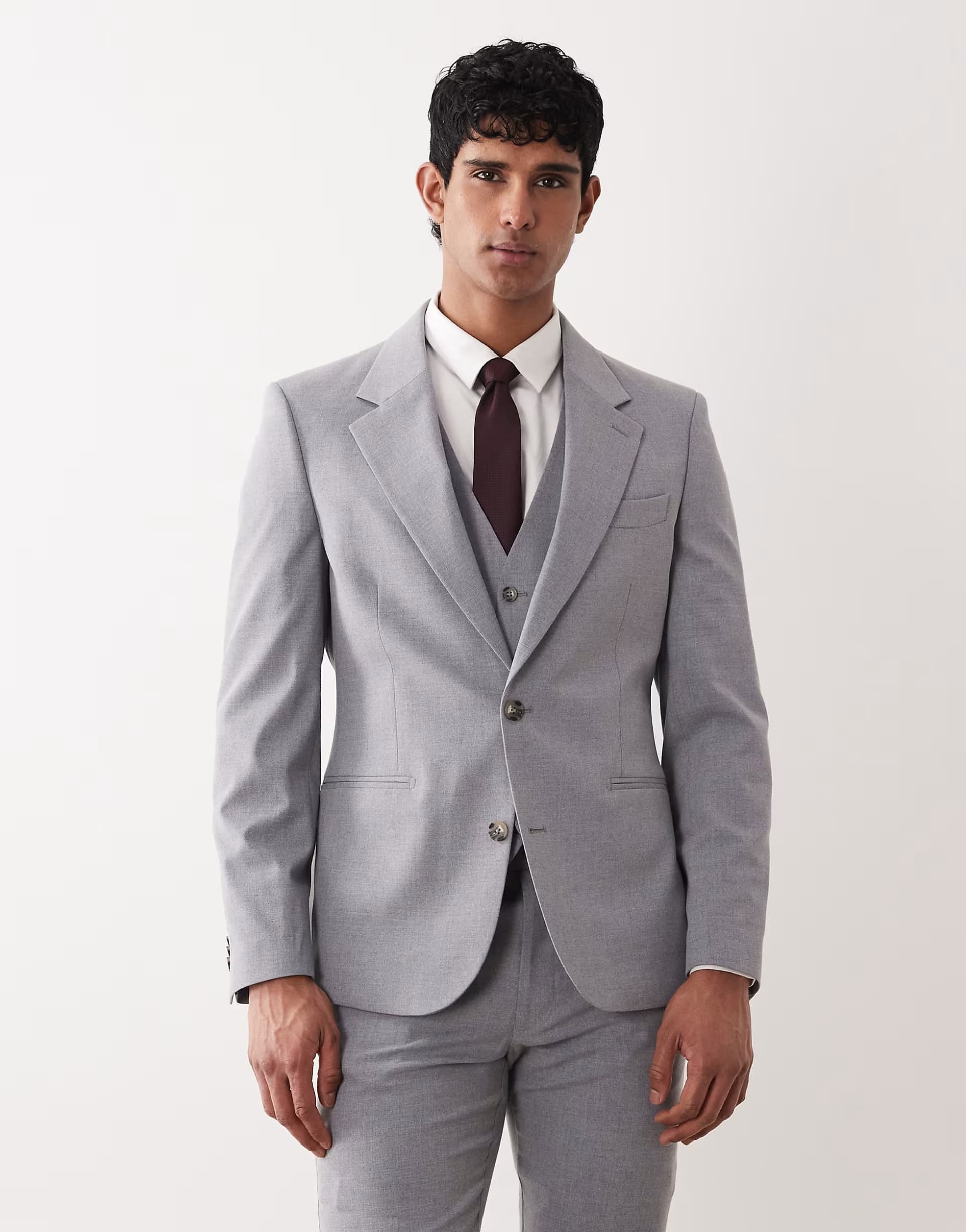 ASOS ASOS DESIGN Grey Skinny Suit Jacket