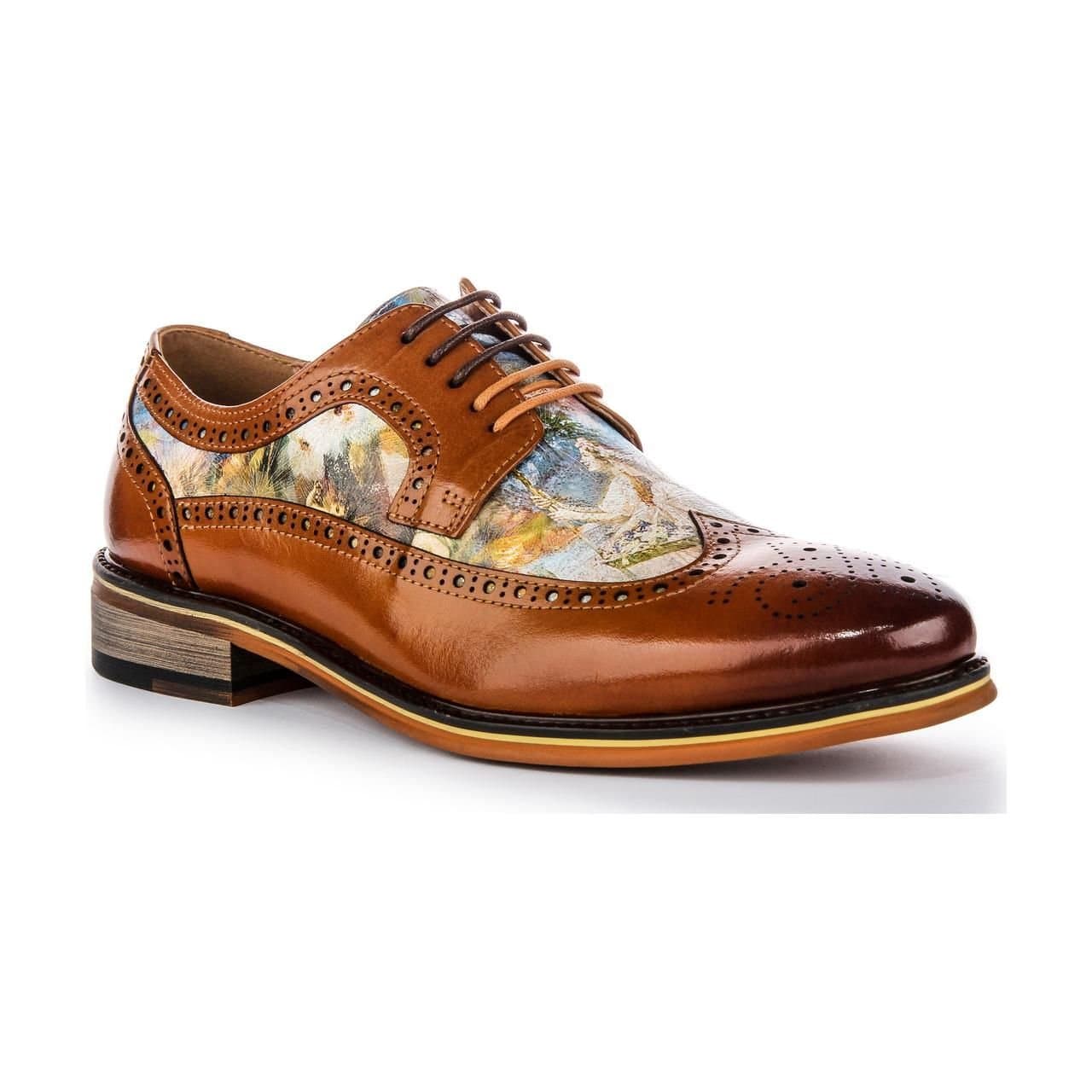 JUSTINREESS ENGLAND JUSTINREESS ENGLAND Men's 'Scott Print' Leather Shoes in Brown