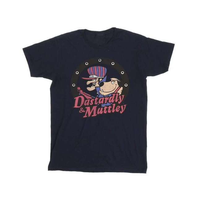 Wacky Races Wacky Races Men's Dastardly & Mutley Circle T-Shirt in Navy - 2