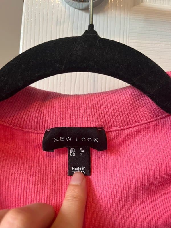 New Look New Look Pink Collar Ruched Tie Front Crop Top