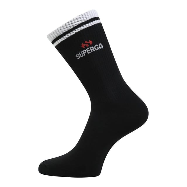 Superga Superga Men's Ribbed Knitted Socks (Pack of 3) in Black - 2