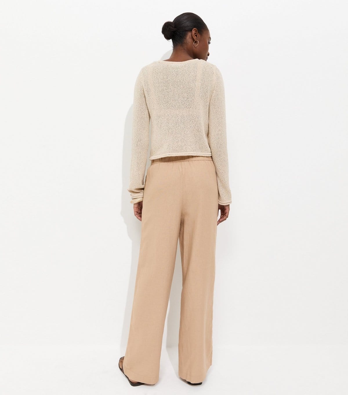New Look Women's Mink Linen Blend Wide Leg Trousers New Look - 4