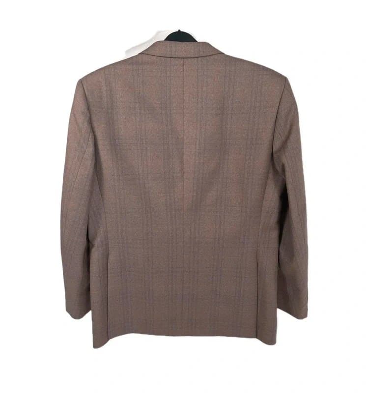Gurtex Vintage Gurtex Mens Wool Blend Blazer Jacket 42R Brown Checked Tailored Portugal