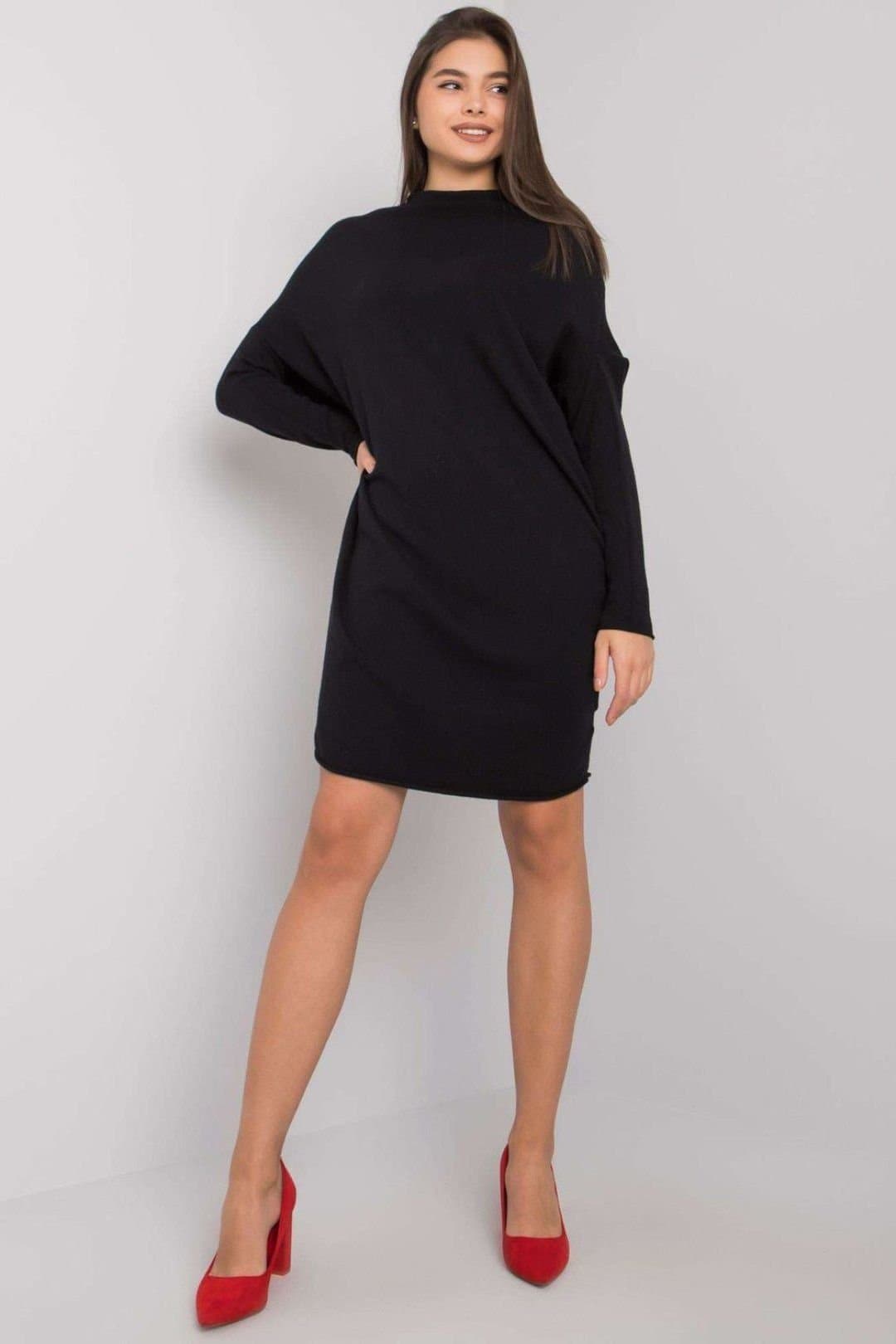 Love Lace Love Lace Women's Black Long Sleeve Knit Mini Dress