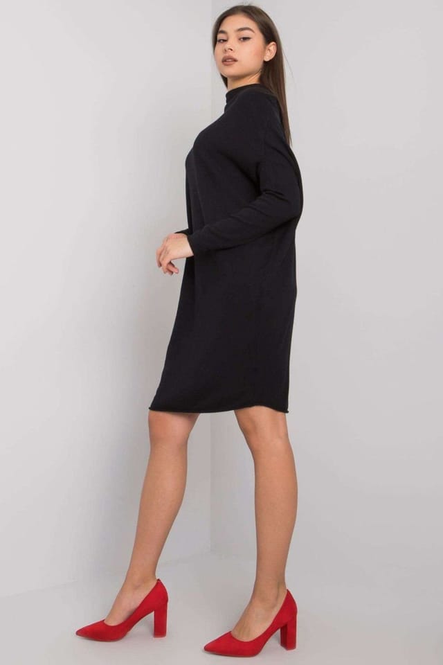 Love Lace Love Lace Women's Black Long Sleeve Knit Mini Dress - 2