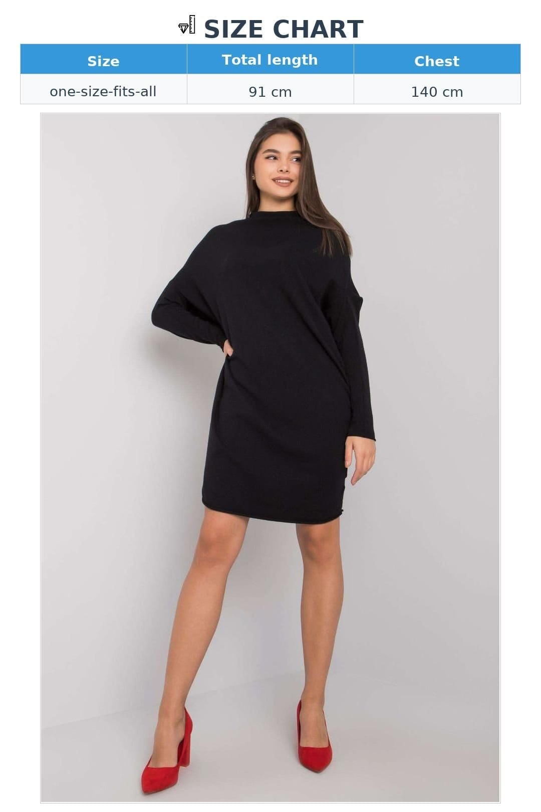 Love Lace Love Lace Women's Black Long Sleeve Knit Mini Dress - 4
