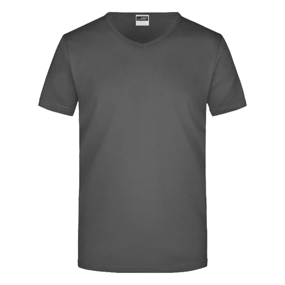 James and Nicholson James and Nicholson Men's V Neck Slim T-Shirt in Dark Grey