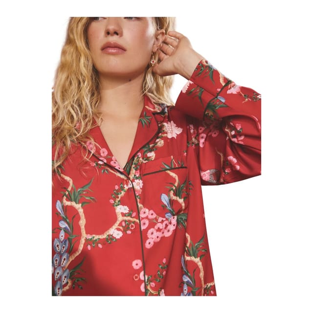 Cath Kidston Cath Kidston Women's Bird Button Through Pyjama Set in Red - 3