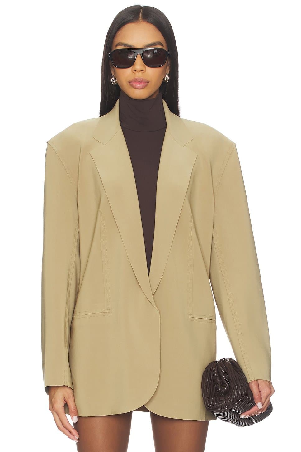 revolve Revolve Camel Oversized Single Breasted Jacket