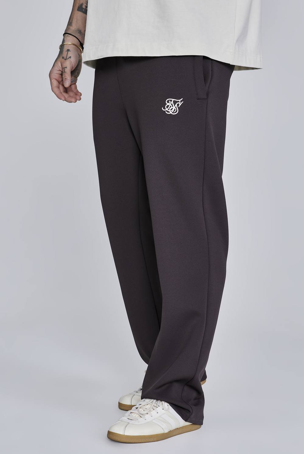 SikSilk SikSilk Men's Essentials Poly Track Pants in Brown - 2