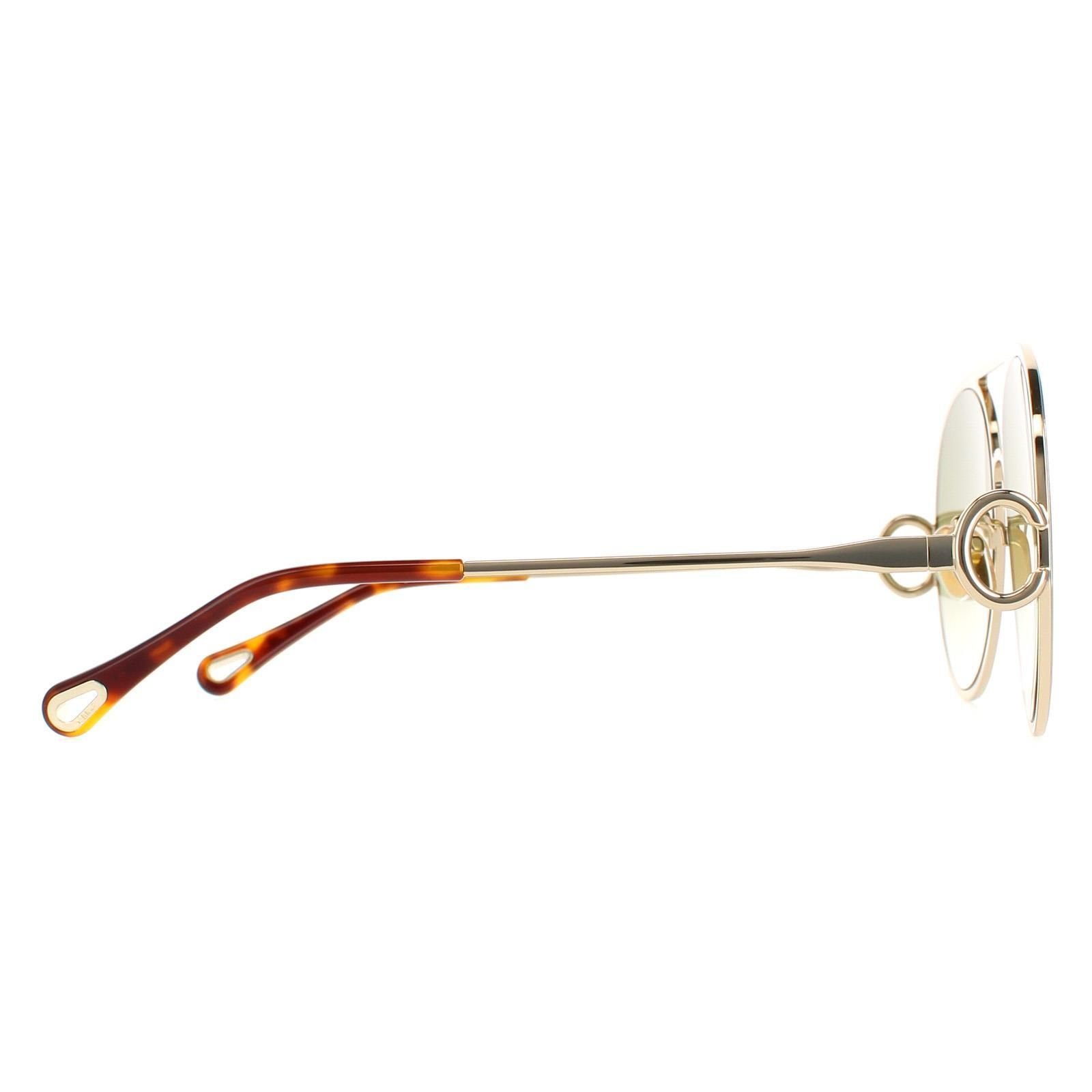 Chloé Chloé Women's Aviator Gold Havana Green Gradient CH0145S Sunglasses - 4