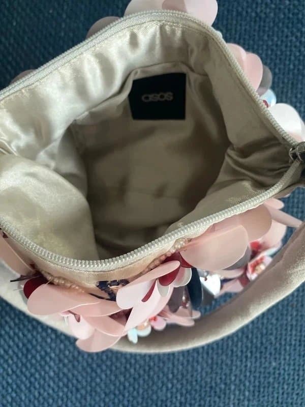 ASOS ASOS embellished beaded sequin flower bag