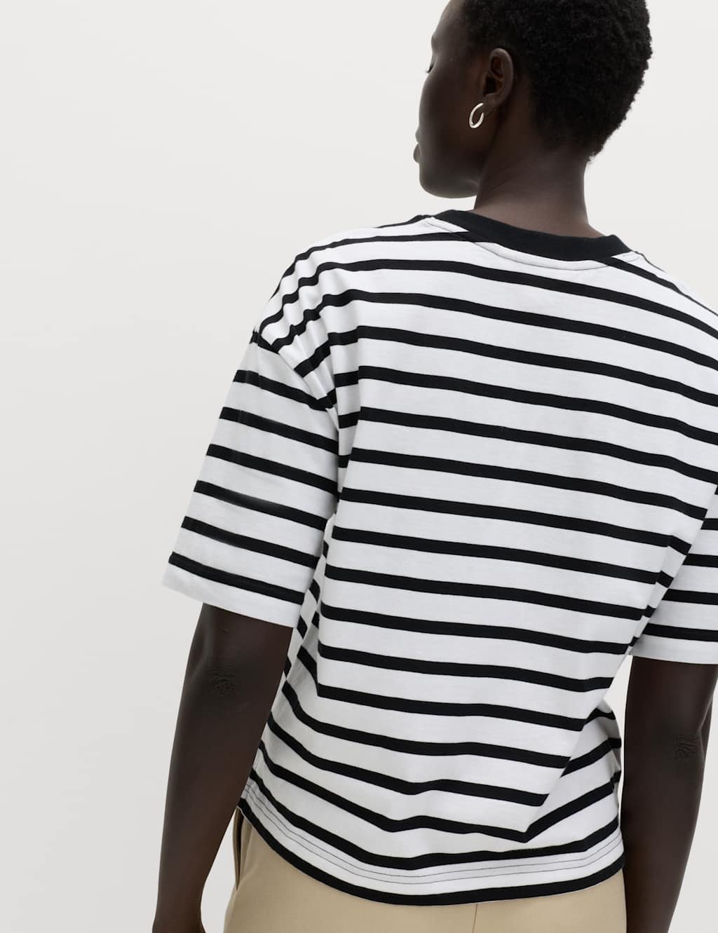 Marks & Spencer M&S 3 Pack Pure Cotton Boxy T-Shirts White Mix - 4