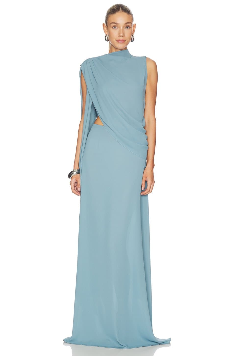 revolve Revolve Draped Scarf Top in Light Slate