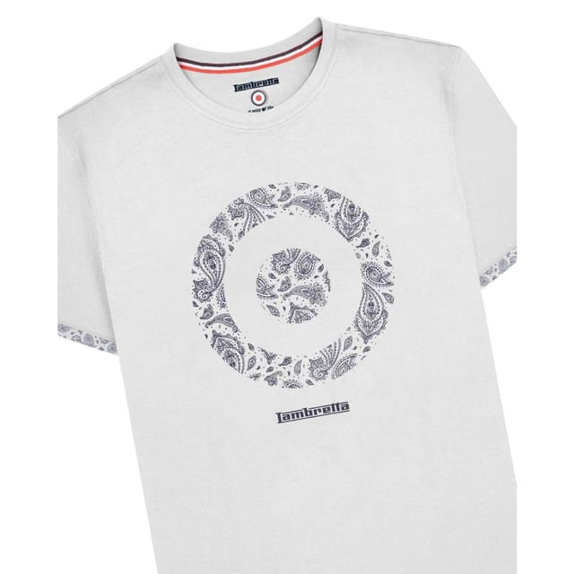 Lambretta Lambretta Men's Paisley Target T-Shirt in White - 3