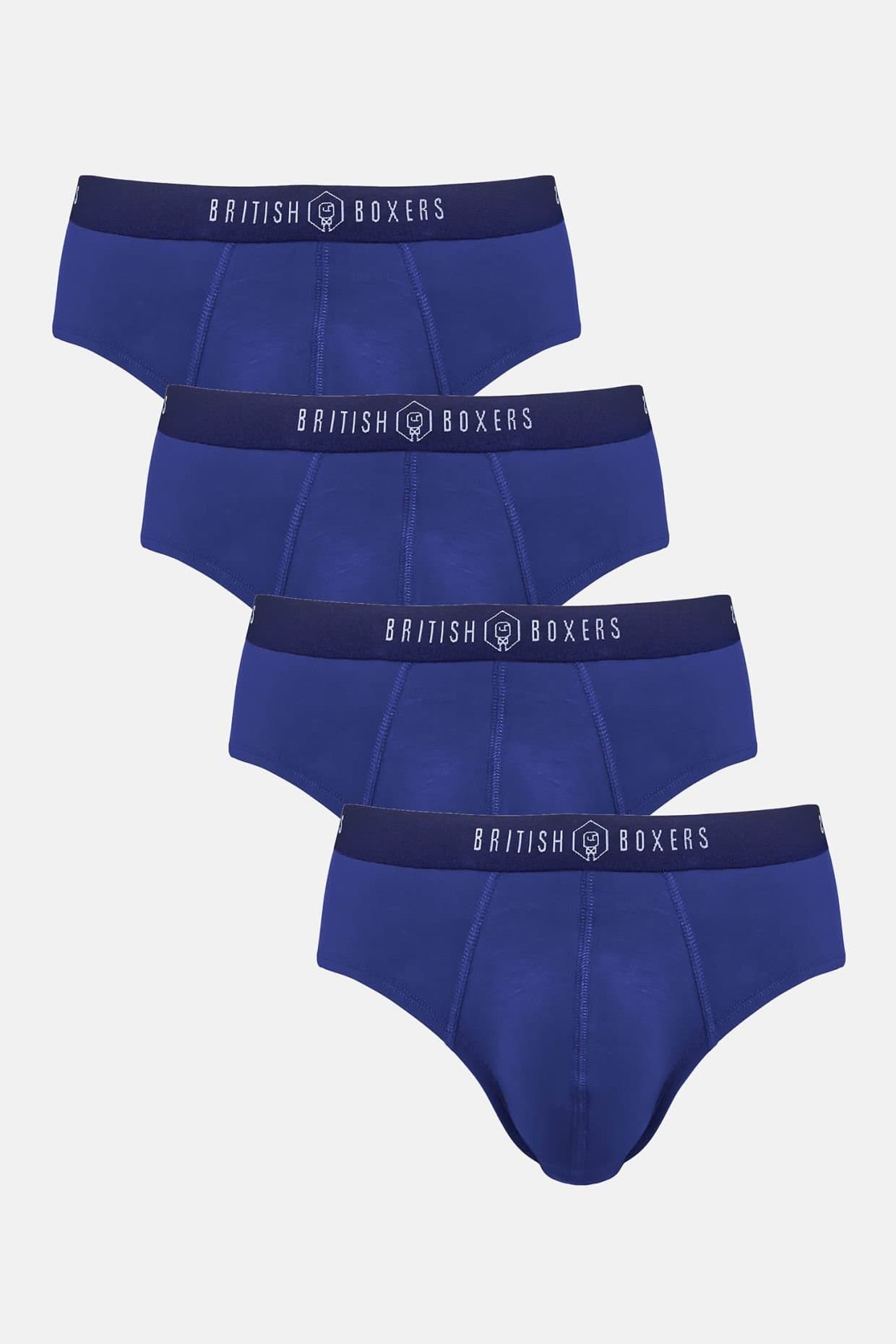 British Boxers British Boxers Men's Pack of Four "Navy" Bamboo Briefs in Dark Navy