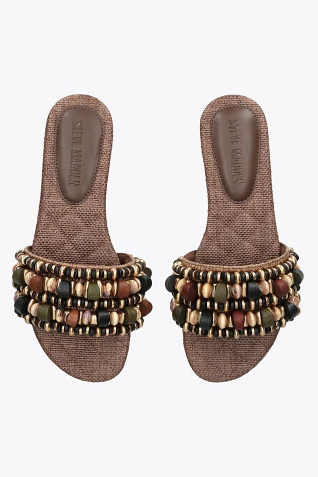 Steve Madden STEVE MADDEN Women's 'Marika Brown' Fabric Sandals in Brown - 2