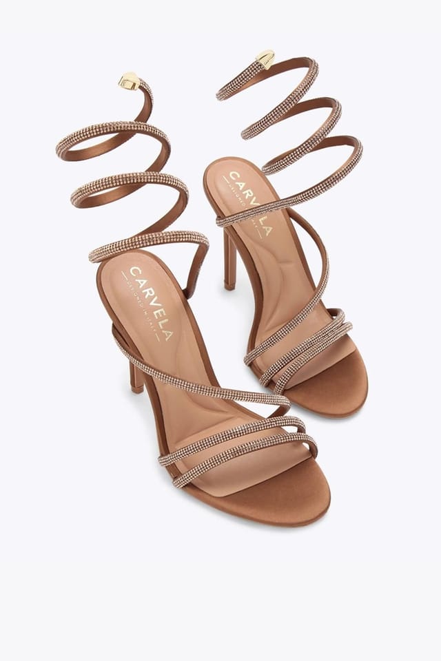 Carvela Carvela Women's 'Spiral 105' Fabric Heels in Bronze - 2
