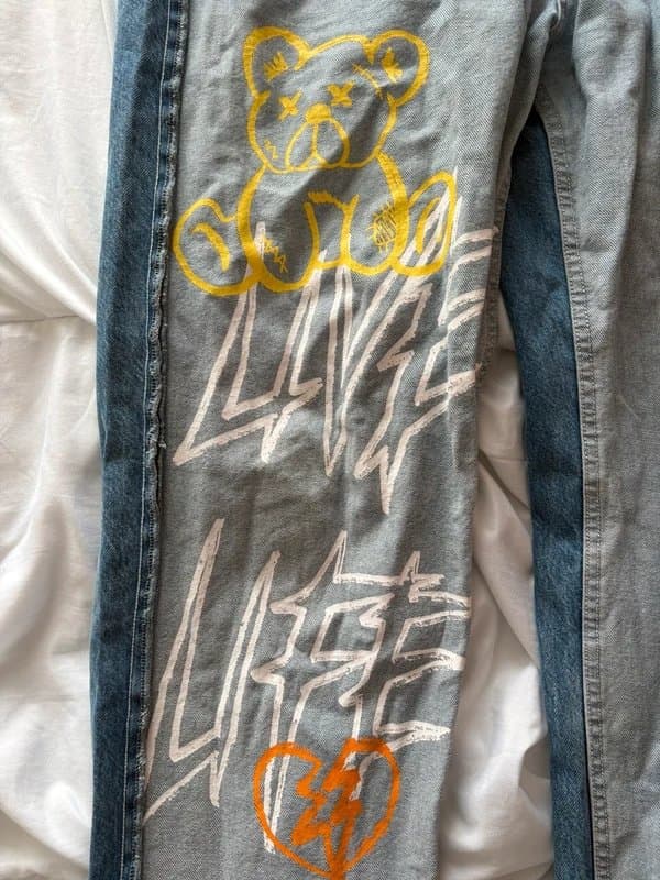 Bershka Bershka Inside Out Teddy Bear Jeans - W36