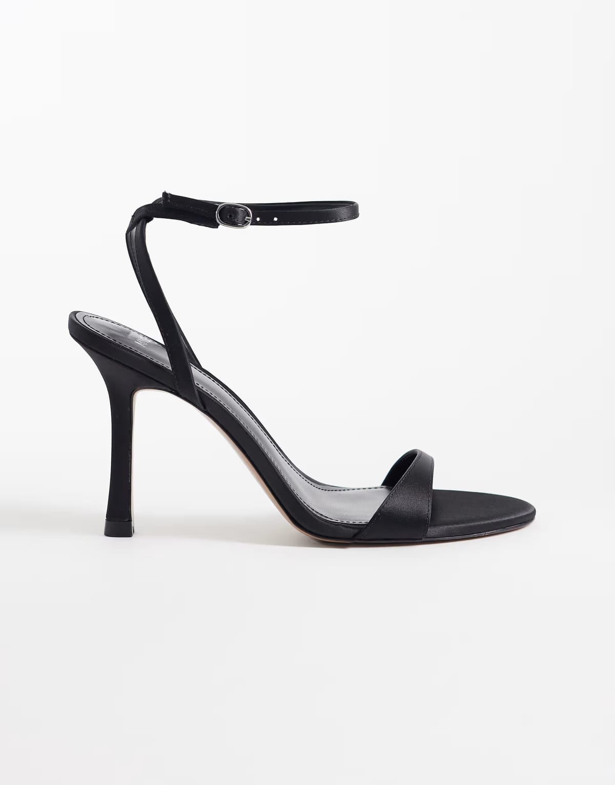ASOS Mango heeled classic sandal with ankle tie in black - 1