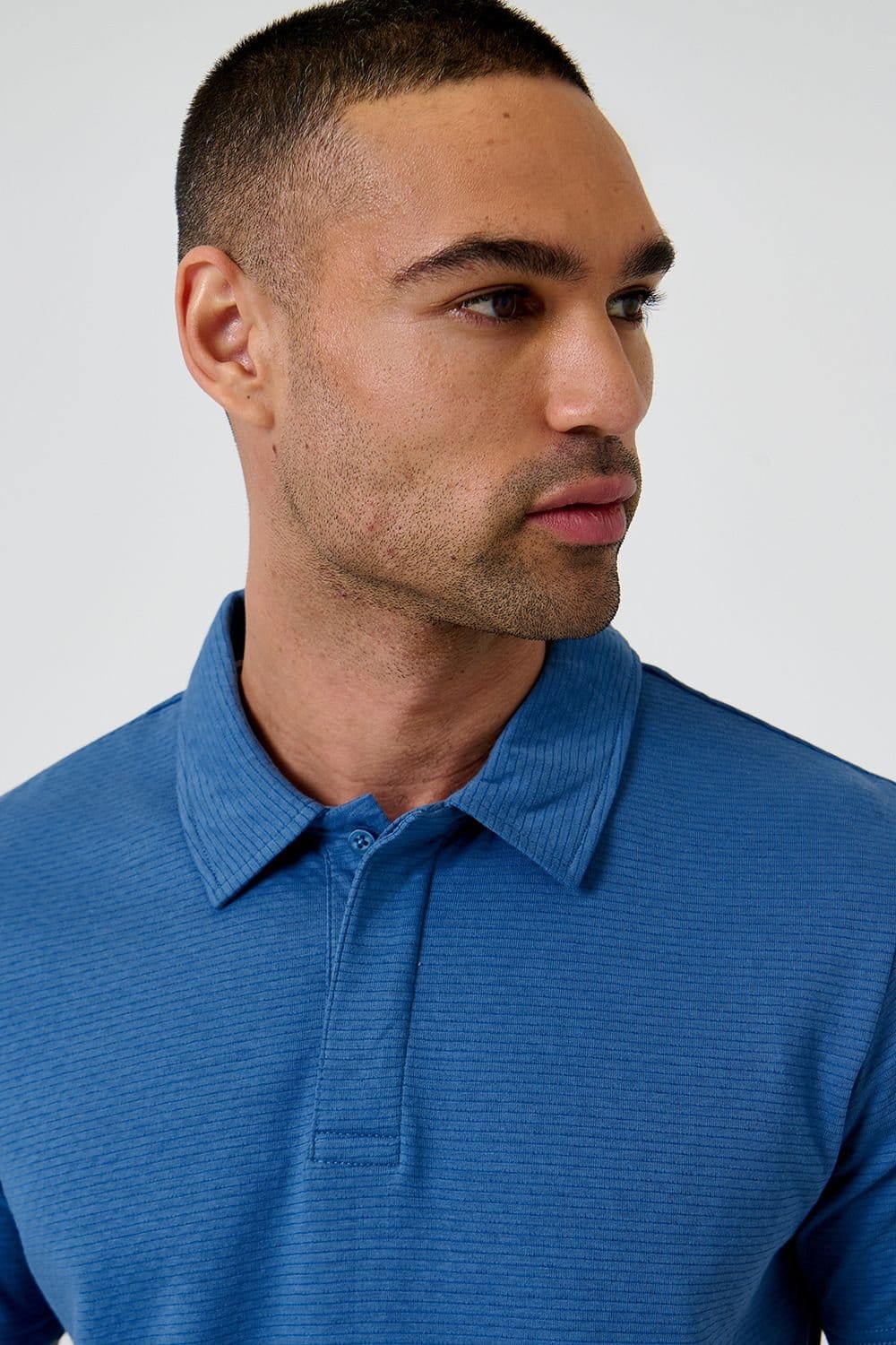Threadbare Threadbare Men's Textured Cotton Rich Polo Shirt in Blue - 4