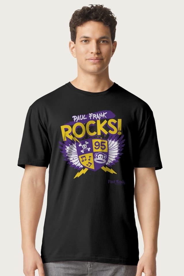 Paul Frank Paul Frank Men's Rocks Julius The Monkey Winged Shield T-Shirt in Black - 2